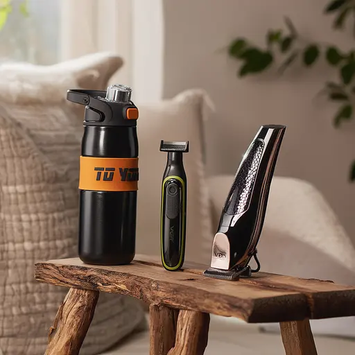 Подарочный набор: триммер для бороды V-017 + машинка для стрижки V-030 + термос из нержавеющей стали 680 мл CP2026-19