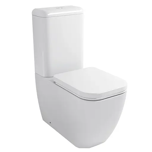 Унитаз напольный пристенный Imprese Valtice 645x355 840 мм, гор. выпуск, нижний подвод 3/6л, сиденье Duroplast Slim Slow-closing white i1115, Белый - фото 1