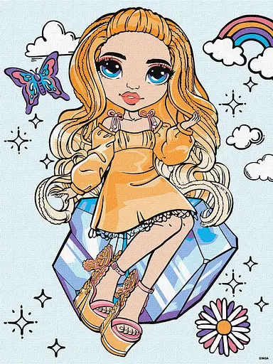 Набір для розпису по номерах для дітей 5+ Rainbow High Poppy Rowan, Ideyka, 30x40 см, КНО1245