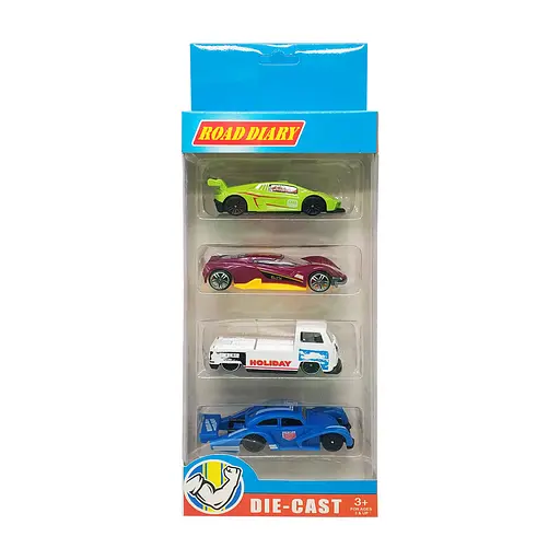 Набір металевих машинок A-Toys 698-04S у коробці 4шт Вид 2 - фото 1