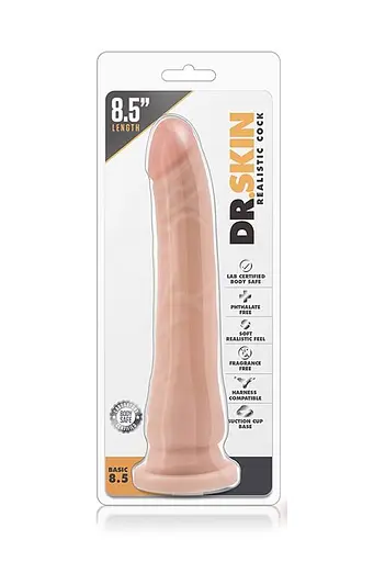 Реалістичний фалоімітатор Dr. Skin 8.5" 21.6 см тілесний - фото 2