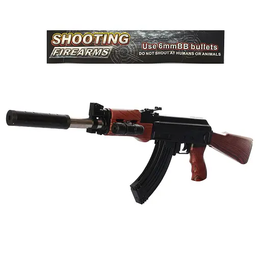 Автомат 999-5 на кульках, 72 см, лазер, бат(табл), у пакеті 20,5-62-5 см (6903317248995) - фото 1