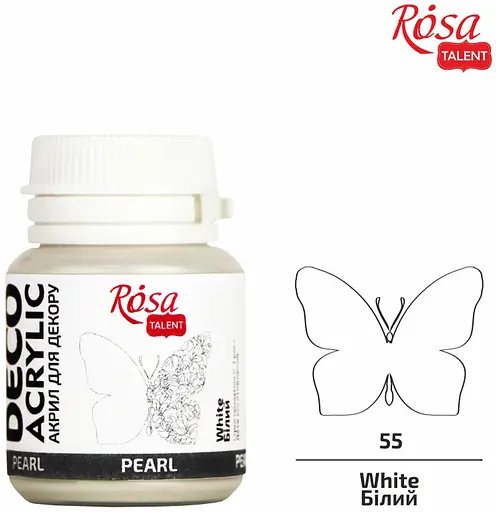 Акрил для декора Белый перламутр (72) 20 мл Rosa Talent - фото 2