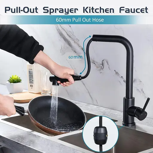 OLALA Змішувач для кухні матово-чорний - фото 3