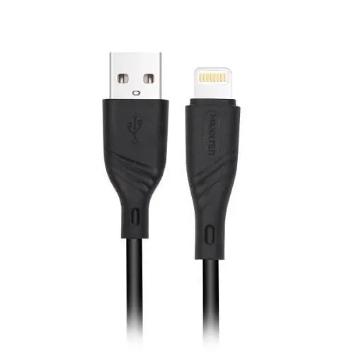 Кабель USB AM - Lightning, 1 м, чорний, Maxxter, 2.1A (UB-L-USB-02-1M) - фото 1