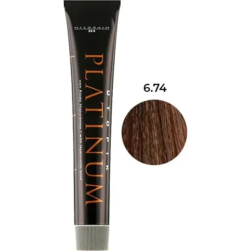 Крем-фарба для волосся Hipertin Utopik Platinum 6.74 Темний блонд пісочно-мідний 60 мл