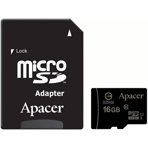 Карта памяти Apacer microSDHC 16GB Class 10 UHS-I +SD-адаптер - фото 1