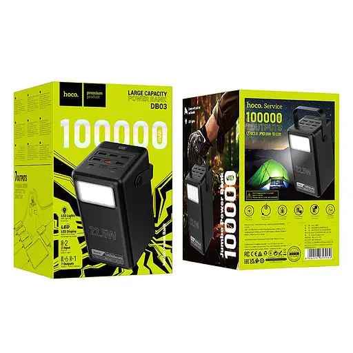 Портативний ЗП Power Bank Hoco DB03 Endure 22.5W 100 000 mAh Black - фото 4