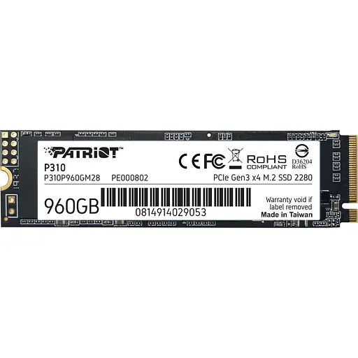 SSD накопитель Patriot P310 960 GB (P310P960GM28) [151755]