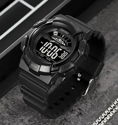 Мужские спортивные часы Skmei 2153 (Черные с черным циферблатом) - фото 4