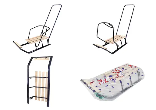 Санки детские с откидной спинкой, синие+ручка, АРТ. 1.1 СИН