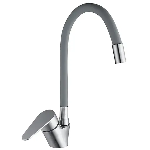 Змішувач для кухні Mixxus Neo-011 gray із силіконовим виливом MI6557 Нержавіюча сталь - фото 1