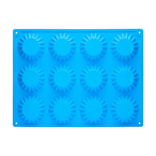 Форма силіконова на планшеті для випікання кексів та мафінів на 12 комірок 28x21.5 см, A-plus Блакитний 85954 - фото 7