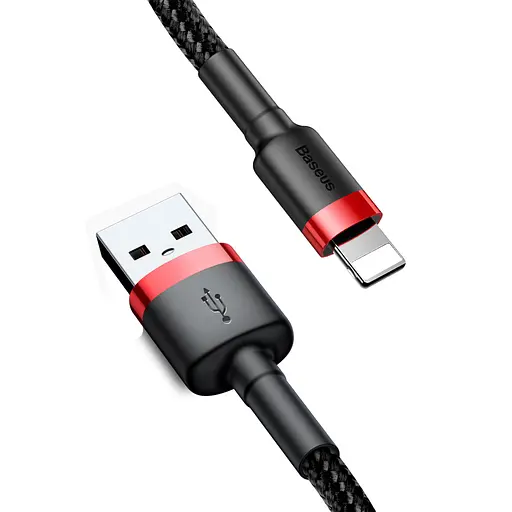 Кабель Baseus Cafule Lightning USB 2.4 A 1 м Black-Red CALKLF-B19