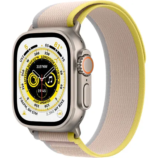 Смарт-годинник Apple Watch Ultra 49mm Titanium Case with Yellow/Beige Trail Loop S/M [MNHD3/MNHK3] Б/В [163237] - фото 1