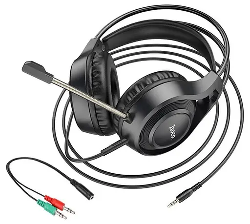 Ігрові дротові навушники Hoco W106 Tiger з мікрофоном (Чорні) - фото 3