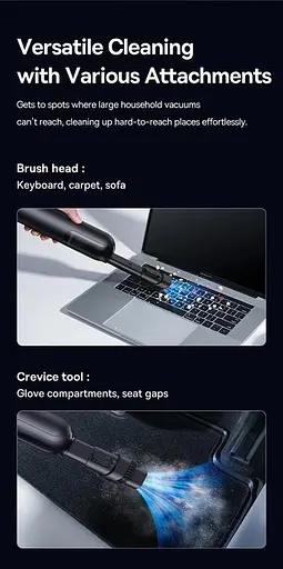 Бездротовий автопилосос Baseus A0 Pro Car Vacuum Cleaner - фото 9