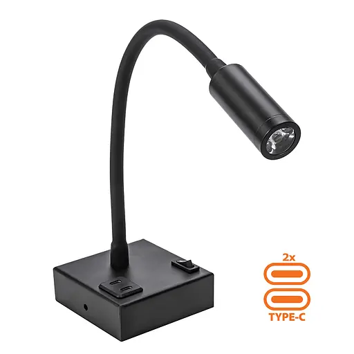 Підсвічування дзеркал-картин LED "TURNA" + TIPE-C 3W 4200K чорний - фото 1