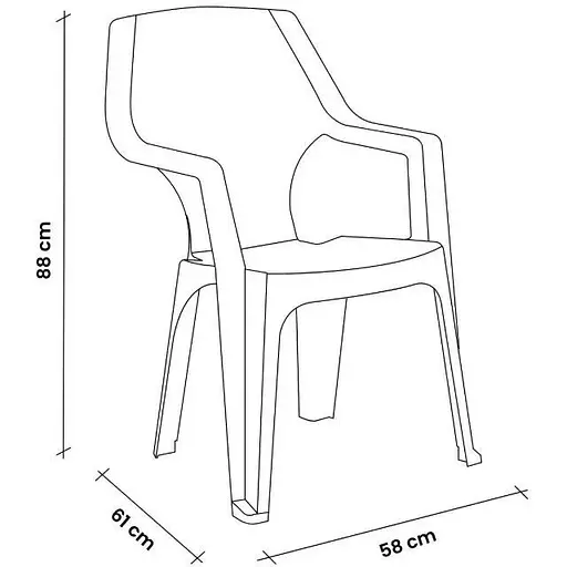 Стул садовый пластиковый Bica Alta графит - фото 6