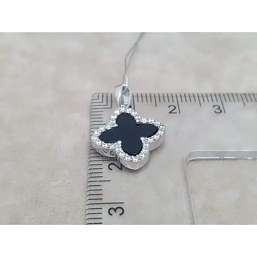 Золотая подвеска Платон Клевер с агатом. 3П180/67Б - фото 3