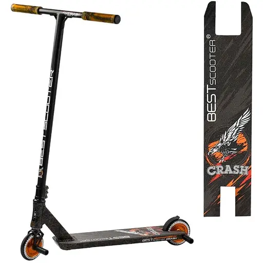 Самокат трюковий Best Scooter з пегами 78х13х57 см Чорний 000254858