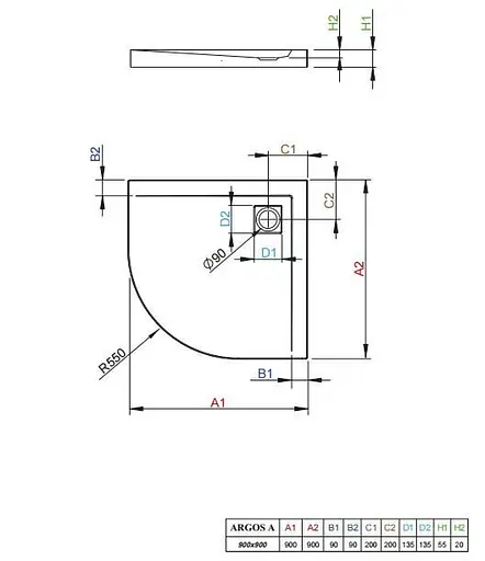 Душовий піддон Radaway Argos A 90x90 4AA99-01 - фото 4