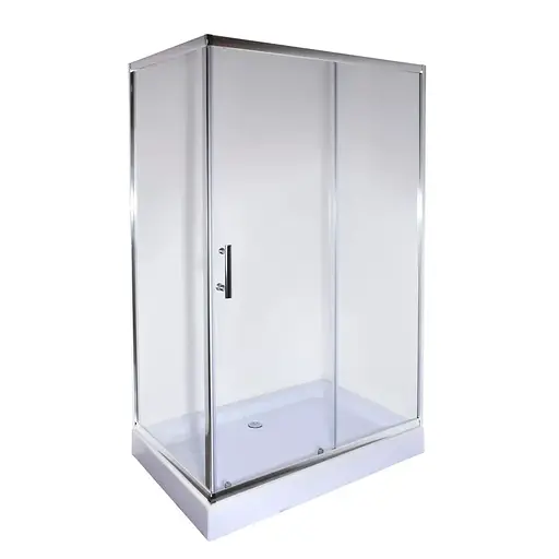 Душевая кабина с низким поддоном Mixxus Hard SCT01-120x80x198-TR хром прозрачное стекло 5 мм MI6910, Универсальная, про зорный, хром - фото 1