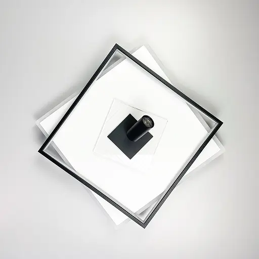 Потолочная LED люстра в черно-белом корпусе Line.F MJ 51-500*500 BK+WT - фото 5