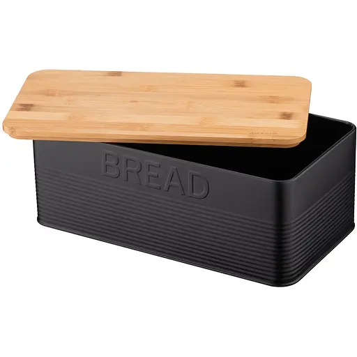 Хлібниця Ardesto Midori з бамбуковою кришкою 33х18х12 см чорна (AR0912BB) - фото 2
