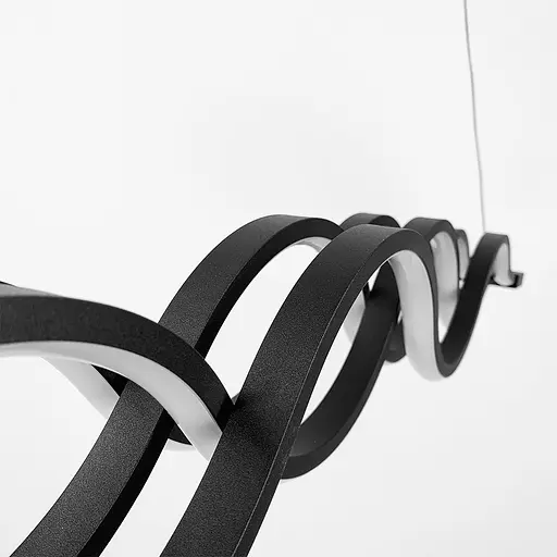 Видовжена чорна LED люстра-хвиля у стилі хай-тек в двох розмірах Line.F Довжина 100 см - фото 4