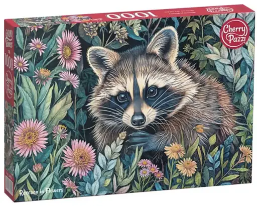 Пазли CherryPazzi Єнот серед квітів, 1000 елементів, 50x70 см, 30851