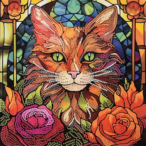 Алмазная мозаика Strateg ПРЕМИУМ Кот с изумрудными глазами размером 30х30 не полная выкладка (DEEX16303) - фото 1