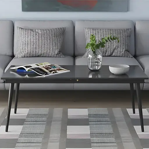 Стіл журнальний трансформер Dandi Small Ferrum-decor 45x120(160)x70 Чорний метал ДСП Сосна Кембра 16 мм (FRD-106794)