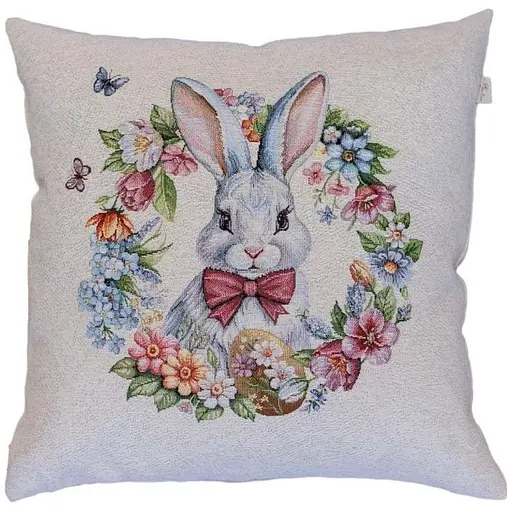 Наволочка Прованс Соцветие Зайчонок в веночке гобеленовый 45х45 см (44290) - фото 1