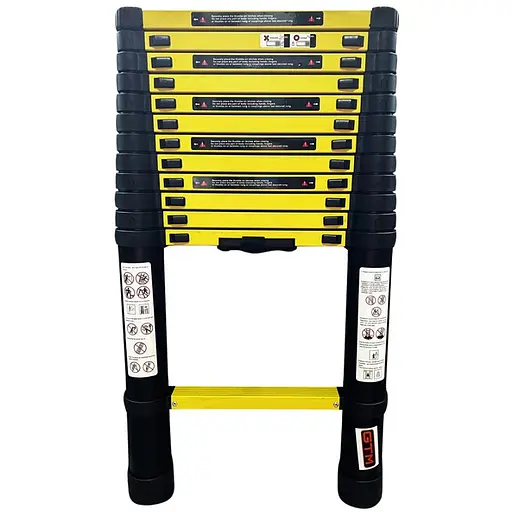 Драбина телескопічна GTM 1x13 алюмінієва, 3.8 м (KME1038Y/881038) (39528) - фото 1