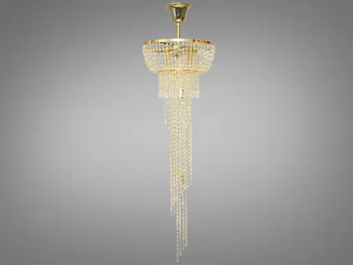 Богатая хрустальная люстра "Хрустальный каскад" на 7 ламп, цвет золото. - фото 1