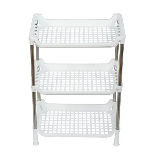 Этажерка пластиковая 3 яруса белая 27.5 х 17 х 39 см - фото 8