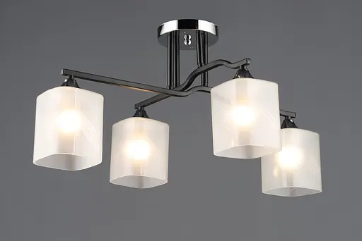 Люстра на четыре плафона A4456/4 (Черный+Хром)