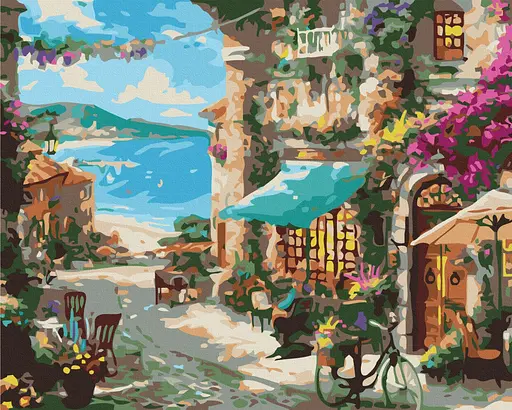 Картина за номерами на підрамнику Brushme Вулиця Приморського містечка