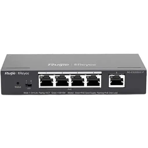 Коммутатор Ruijie 5-портовый гигабитный интеллектуальный POE RG-ES205GC-P - фото 1