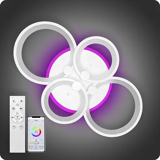 Люстра світлодіодна 517 Light 3color з пультом 112Вт Білий (01366) - фото 2