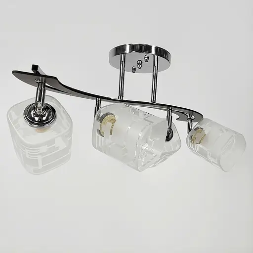 Срібний світильник із декором дерева на 4 плафони у корпусі 60 см | Арт. 6032/4 CH | Line F - фото 3