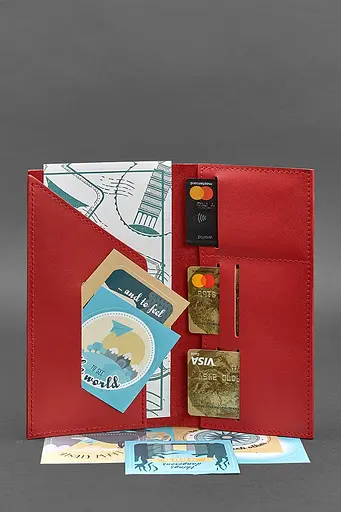 Кожаный женский тревел-кейс 3.1 Красный - фото 3