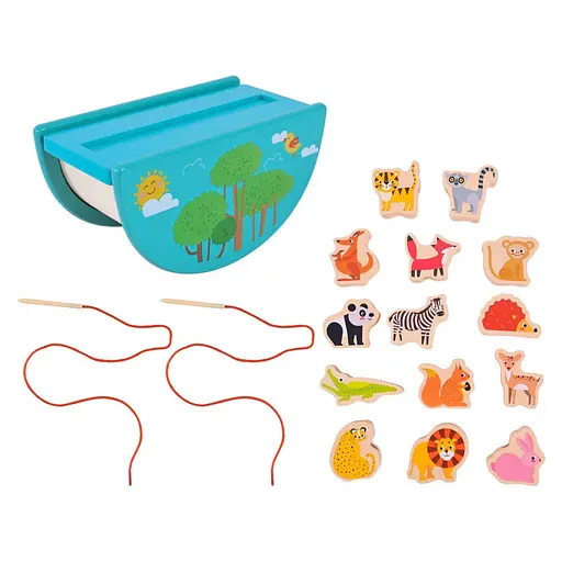 Деревянная игрушка Балансир-шнуровка 2 в 1 Bambi C9406 - фото 4