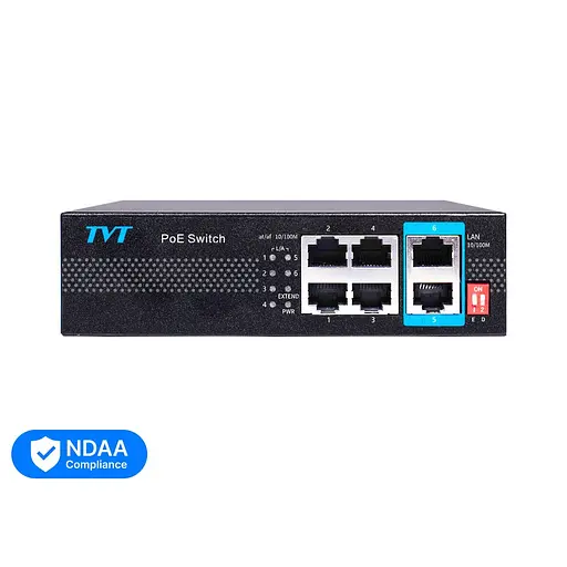 PoE-коммутатор 6-портовый TVT TD-B2204S1-PEU с 4 портами PoE (77-00385)