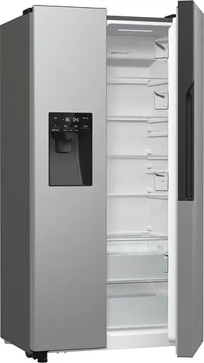 Холодильник Gorenje SBS, 179х70х92 см, 2 двери, 376(190) л, А++, NF+, инвертор, зона освещения, диспенсер, генератор льда, внешний дисплей, нержавеющая сталь - фото 2