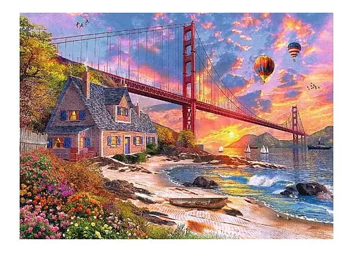 Пазл Trefl деревянный фигурный Закат над Золотыми воротами 1000 эл. (20164) - фото 2