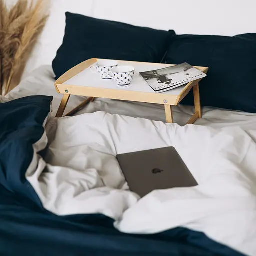 Комплект постельного белья сатин 100% хлопок темно-синий Sea Breeze - двуспальный - фото 2