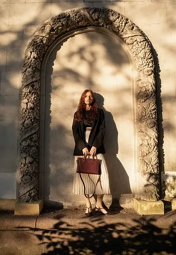 Жіноча шкіряна сумка Fancy бордова краст - фото 3