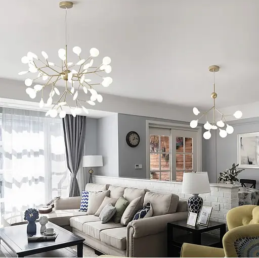 Заворожуюча люстра на 63 лампи з пелюстками | Арт. H 686/63 GD | Line F - фото 1